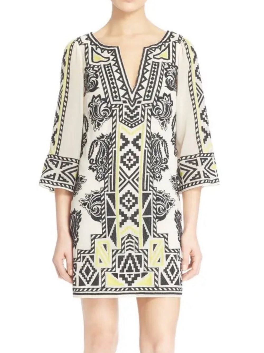 Alice and Olivia Lowell Shift Embroidered Dress